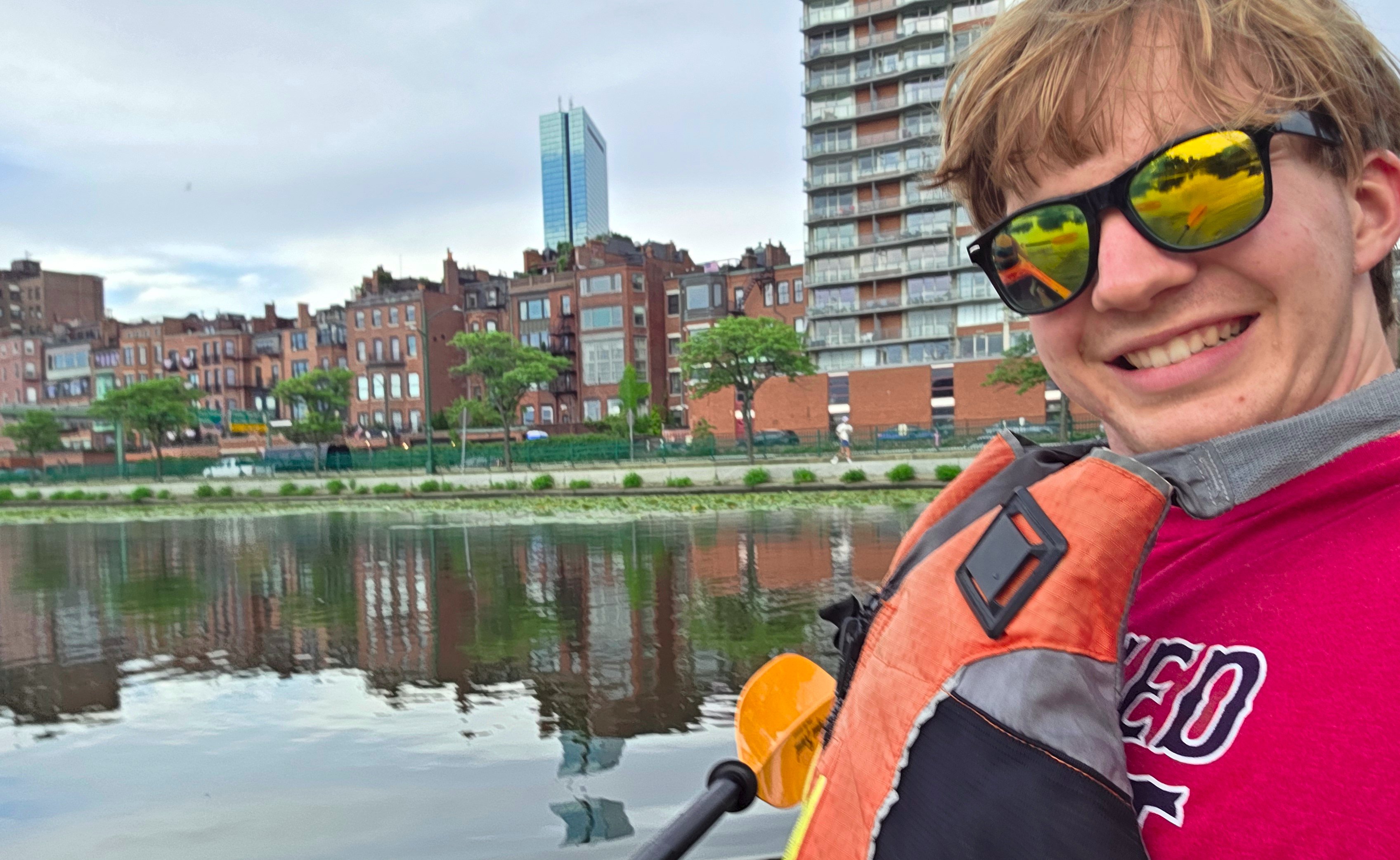 Kayaking on the Charles River in Boston, MA.